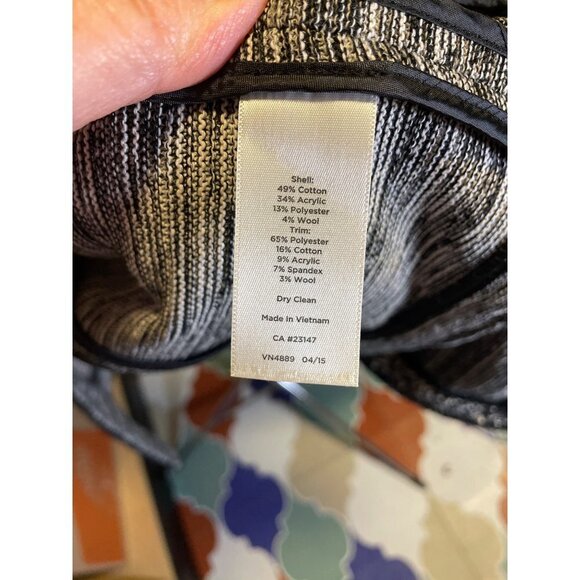 Talbots Black Tweed Cotton Blend Open Jacket Sz S - Picture 6 of 10